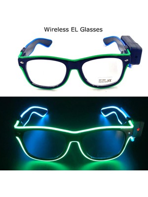 Zigver Kablosuz Glow Sunglass Light Up LED Gözlük El Yanıp Sönen Aydınlık Gözlük Düğün Doğum Günü Dekorasyon Glow  Green Blue