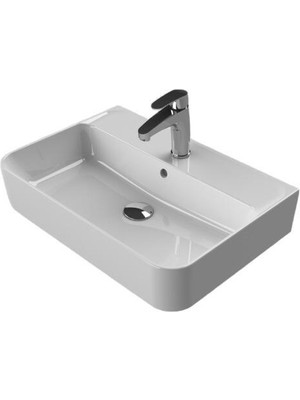 Turkuaz Cerastyle Hera Tezgah Üstü Lavabo 60*42 cm (Duvara Sıfır)