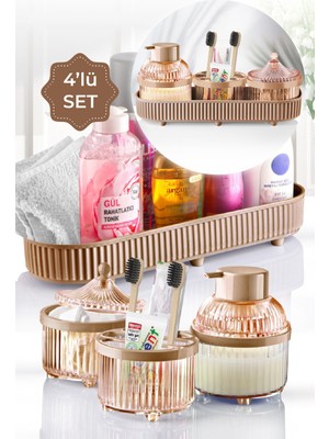 Pd Home 4 Parça Salta Banyo Seti Banyo Düzenleyici Organizer