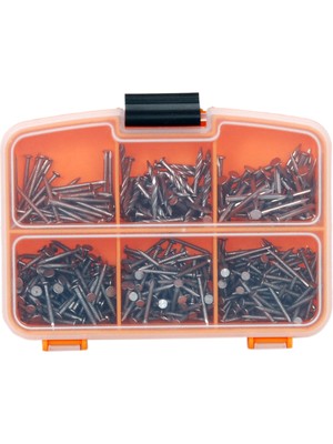 Netzerkoz 500 Adet 6 Çeşit Ahşap Çivisi, Full Paket Sunta Çivisi Seti, Organizer Takım Çantası