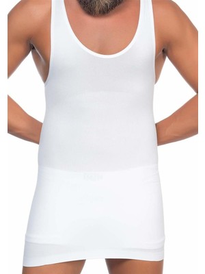 Secret Moda U Yaka Emay Erkek Toparlayıcı Göbek Saklayıcı Atlet Bel Korse Beyaz