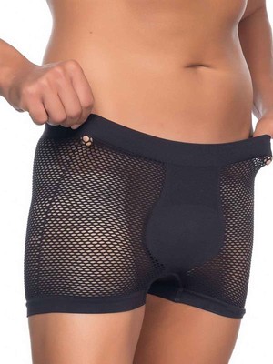 Secret Moda  Emay Fileli Soft Yumuşak Özel Tasarım Erkek Boxer Siyah