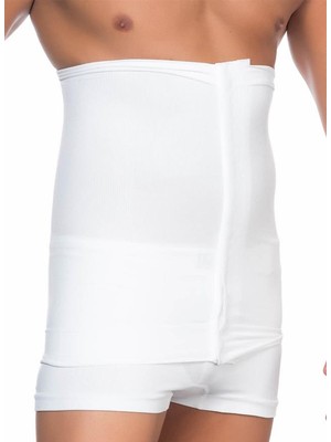 Secret Moda Göbek Toparlayıcı Sıkılaştırıcı Yüksek Bel Termal Erkek Bel Korse Beyaz