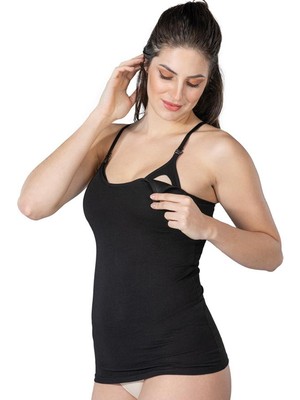 Secret Moda Toparlayıcı Kaplı Modal Cotton Kadın Hamile Emzirme Sütyeni Siyah 1413