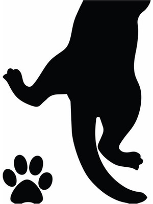 Reysa Tasarım Sıkışan Kedi Klozet Sticker Siyah 15X20 cm