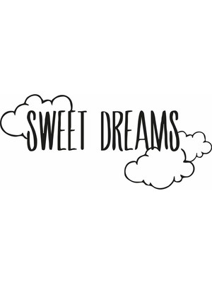 Reysa Tasarım Sweet Dreams Duvar Sticker Siyah 22X10 cm