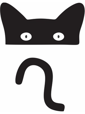 Reysa Tasarım Saklanan Kedi Priz Sticker Siyah 16X20 cm
