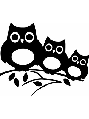 Reysa Tasarım Baykuşlar Duvar Sticker Siyah 21X7 cm