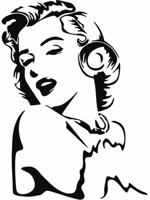 Reysa Tasarım Marilyn Monroe Duvar Sticker Siyah 15X20 cm