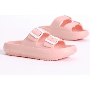 Tonny Black Kadın Somon Rahat Kalıp Tokalı Yüksek Taban Eva Terlik