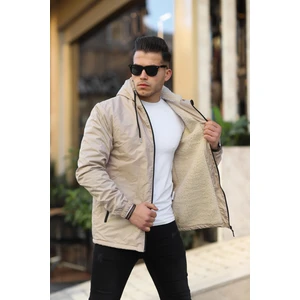 Erkek Içi Kürklü Suya Dayanıklı Kapüşonlu Cepli Yağmurluk