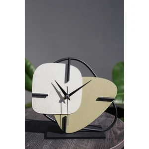 Muyika Design Muyika Brazil Metal Masa Saati Yeşil Krem 25X22CM