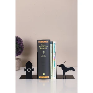 Muyika Design Muyika Francesco Metal Siyah Figürlü Kitap Tutucu Dekoratif Aksesuar Köpek Mkttc