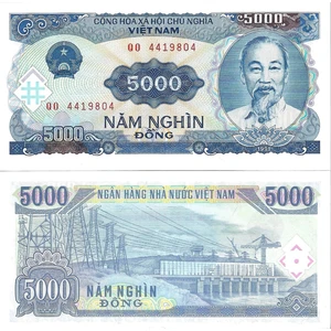 Vietnam 1991 Yılı 5000 Dong Yabancı Kağıt Para Çil (Unc) Koleksiyon Para