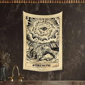 Tarot Kartı Strength Duvar Örtüsü Halısı