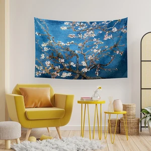 Van Gogh Çiçek Açan Badem Ağacı Duvar Örtüsü Halısı