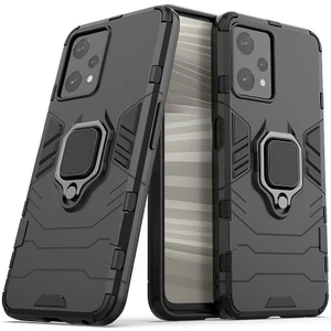 Realme 10 4g Batman Serisi Yüzük Standlı Armor Kılıf - Siyah AL3349