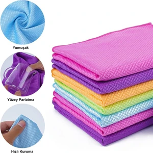 Vizyon Park Mikrofiber Oto Cam Temizlik Bezi Baklava Desen Cam Bezi Toz Leke Bırakmaz 40X40 cm