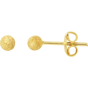 3 Mm. Kumlu 14 Ayar Top Altın Küpe
