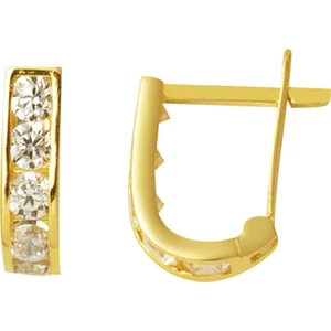 Beyaz Taşlı 14 Ayar Altın Kız Bebek Küpesi