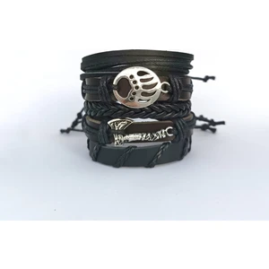 BSN Store Viking Iskandinav Thor Balta Figürlü 5'li Deri Bileklik Setleri