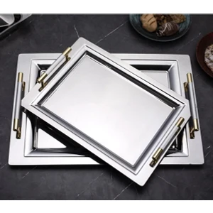 Mercan Silver 2'li Ikramlık Sunumluk Çay Ve Servis Tepsisi