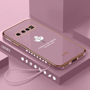 Samsung Galaxy S10 Plus Elektroliz Kaplama Telefon Kılıfı, Kemerli (Yurt Dışından)