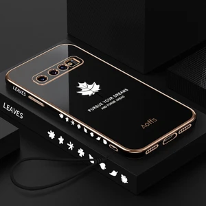 Samsung Galaxy S10 Plus Elektroliz Kaplama Telefon Kılıfı, Kemerli (Yurt Dışından)