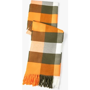 Atkı Kareli Çok Renkli Yumuşak Dokulu Püsküllü