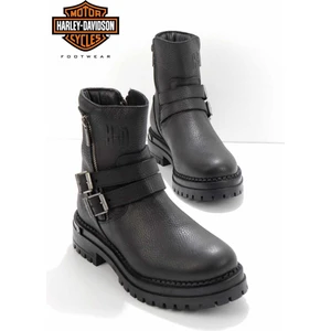 Harley Davidson Black Leather Kadın Bot & Bootie HD0777055603