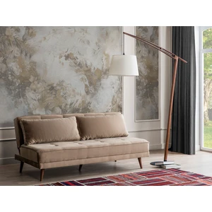 Perla Sofa Retro Yataklı Kolsuz Kanepe Vizon