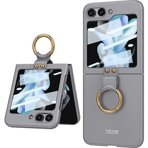 Galaxy Z Flip 5 Yüzüklü Çift Parça Şık ve Koruyucu Kapak Kılıf