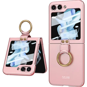 Galaxy Z Flip 5 Yüzüklü Çift Parça Şık ve Koruyucu Kapak Kılıf