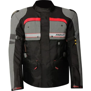 Motosiklet Montu Long 4 Mevsim Full Korumalı Maxdura 600-D Dayanıklı Kumaş Touring Motor Mont Red