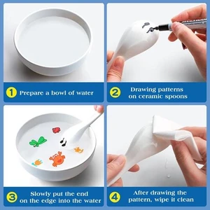 Sihirli Su Boyama Renkli Marker Kalemi 8 Adet + Metal Çizim Kaşığı Eğitici Ögretici