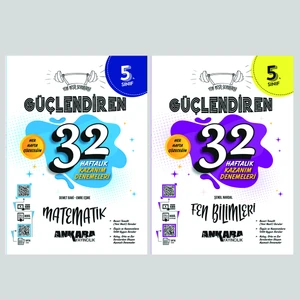 Ankara Yayıncılık 5.Sınıf  Matematik + Fen Bilimleri 32 Haftalık Güçlendiren Kazanım Denemesi Seti