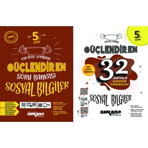 Ankara Yayıncılık 5.Sınıf  Sosyal Bilgiler Güçlendiren Soru Bankası 32 Haftalık Güçlendiren Kazanım Denemesi