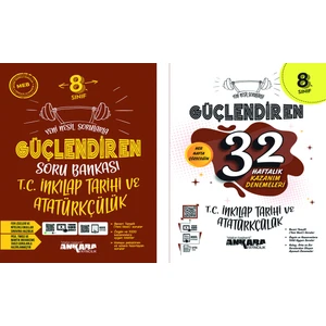 Ankara Yayıncılık 8.Sınıf  Inkılap Tarihi Güçlendiren Soru Bankası 32 Haftalık Güçlendiren Kazanım Denemesi