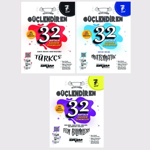 Ankara Yayıncılık 7.Sınıf  Türkçe + Matematik + Fen Bilimleri 32 Haftalık Güçlendiren Kazanım Denemesi Seti