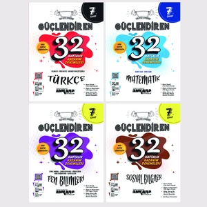 Ankara Yayıncılık 7.Sınıf  Türkçe + Matematik + Fen Bilimleri + Sosyal Bilgiler 32 Haftalık Güçlendiren Kazanım Denemesi Seti