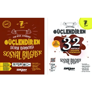 Ankara Yayıncılık 7.Sınıf  Sosyal Bilgiler Güçlendiren Soru Bankası 32 Haftalık Güçlendiren Kazanım Denemesi