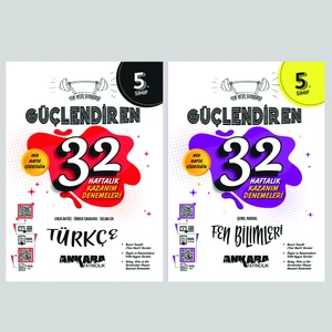Ankara Yayıncılık 5.Sınıf  Türkçe + Fen Bilimleri 32 Haftalık Güçlendiren Kazanım Denemesi Seti