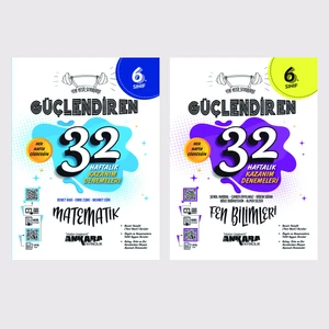 Ankara Yayıncılık 6.Sınıf  Matematik + Fen Bilimleri 32 Haftalık Güçlendiren Kazanım Denemesi Seti
