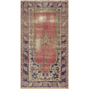 Sempati Halı Eskitilmiş Tasarımlı Yün Dokuma Halı 68 x 122 cm 10003