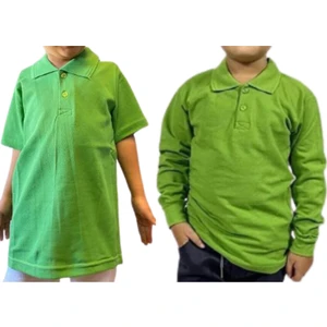 YHE Store Unisex Polo Yaka 2' Li T-Shirt Uzun Kol + Kısa Kol