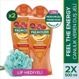 Aroma Sensations Feel The Energy Banyo ve Duş Jeli 500 ml x 2 Adet + Duş Lifi Hediye