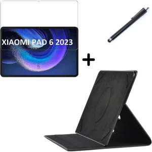 Xiaomi Mi Pad 6 11 Inç Uyumlu Dönebilen Lastikli Tablet Kılıfı Nano Ekran Koruyucu ve Kalem Seti