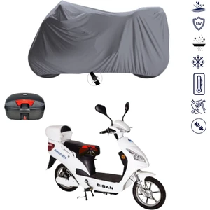 Bisan E-Nysa Elektrikli Çantalı Motosiklet Brandası 4 Mevsim Su Geçirmez Motor Brandası