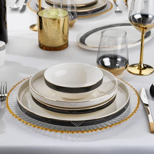Adel Line Yemek Takımı-56 Parça-Gold