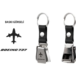Boeing 737 Uçak Modelli Emniyet Kemeri Şişe Açacağı Özelliği Deri Havacılık Anahtarlık